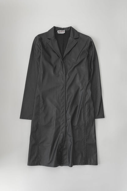 black  leather long coat