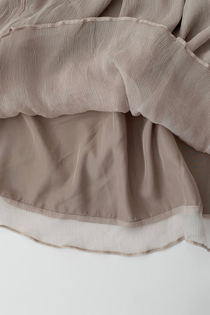 dusty beige flare cami dress