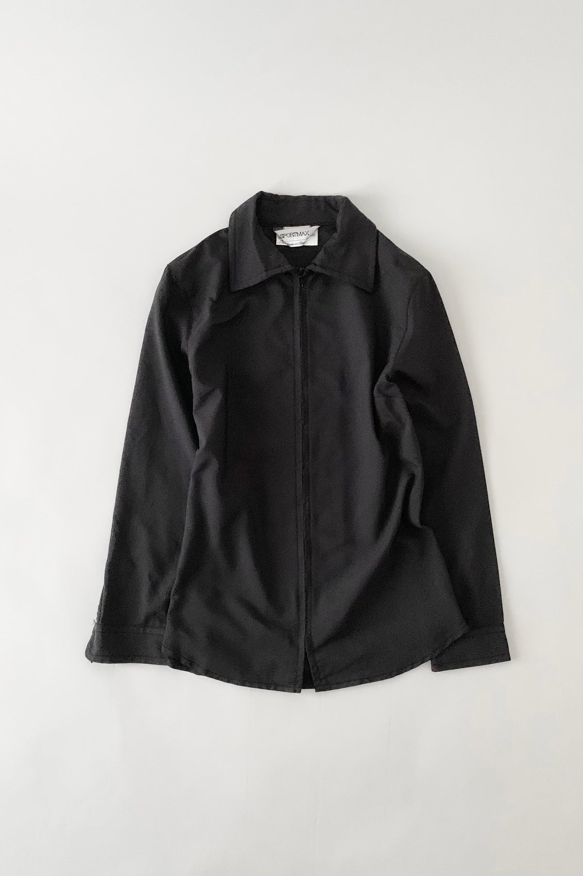 Italy black zip nylon jacket