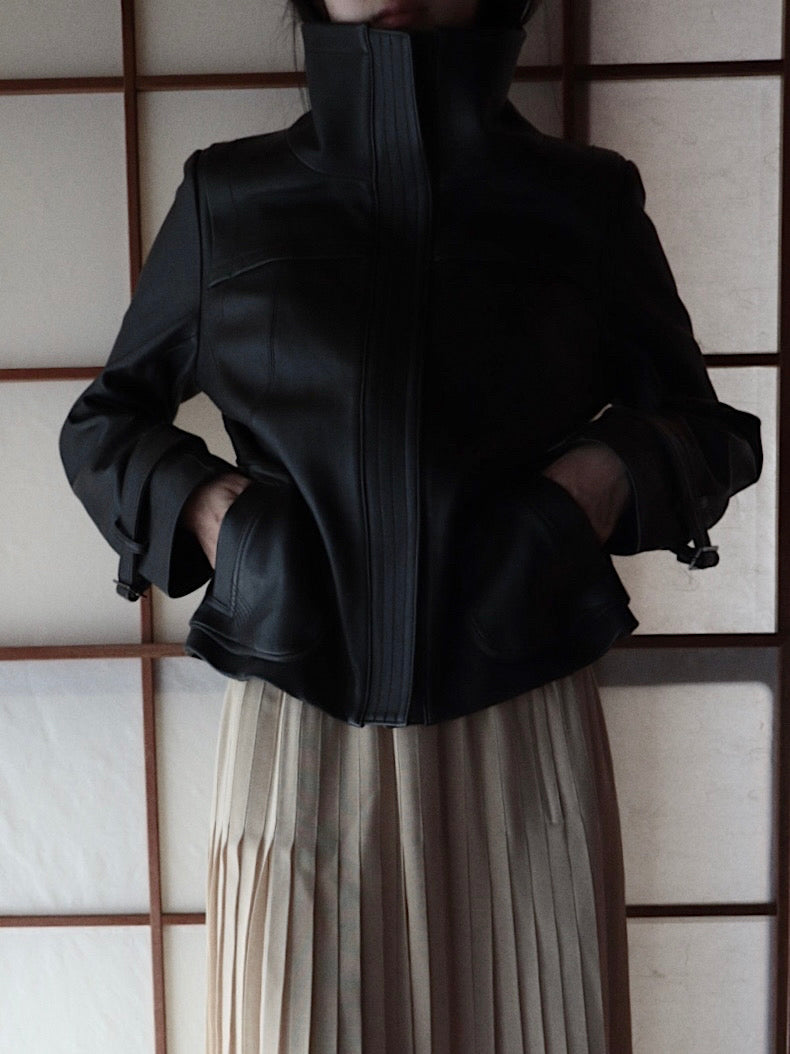 dark brown lamb leather jacket