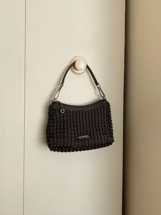rattan motif mini bag