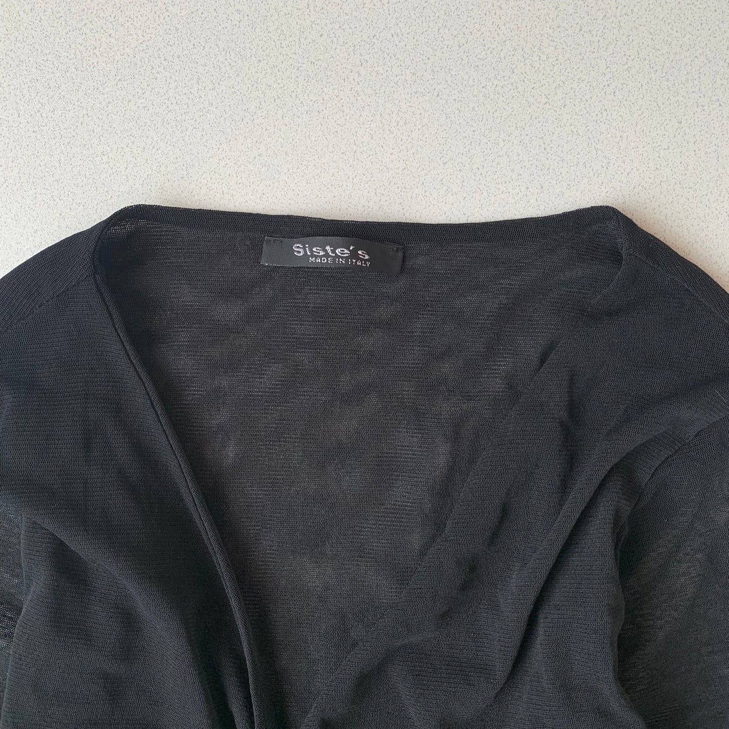 Italy black tulle wrap cardigan