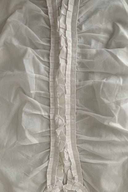 white centre frill blouse