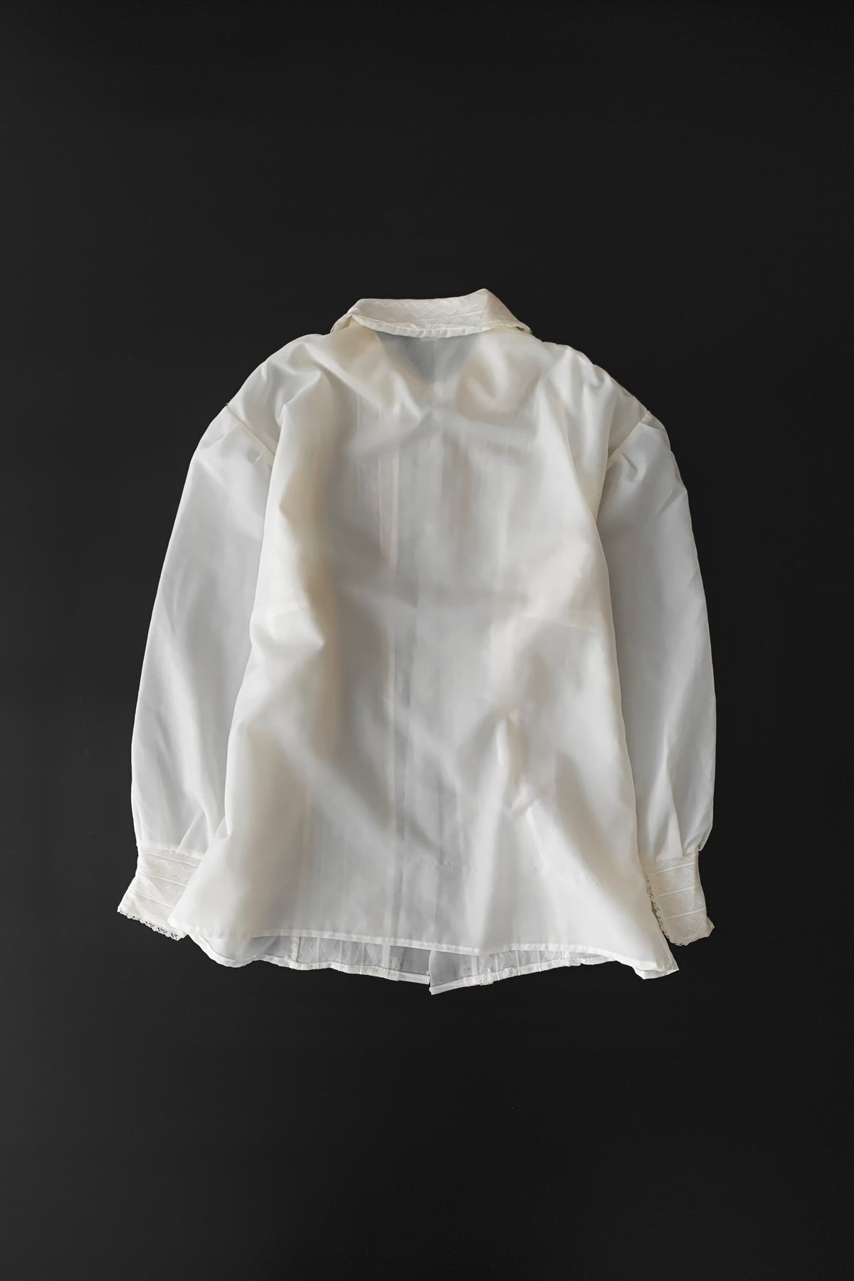 white multi buttons sheer chiffon  blouse