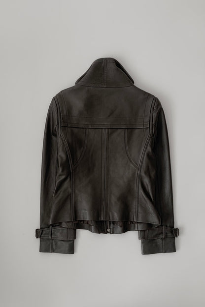 dark brown lamb leather jacket