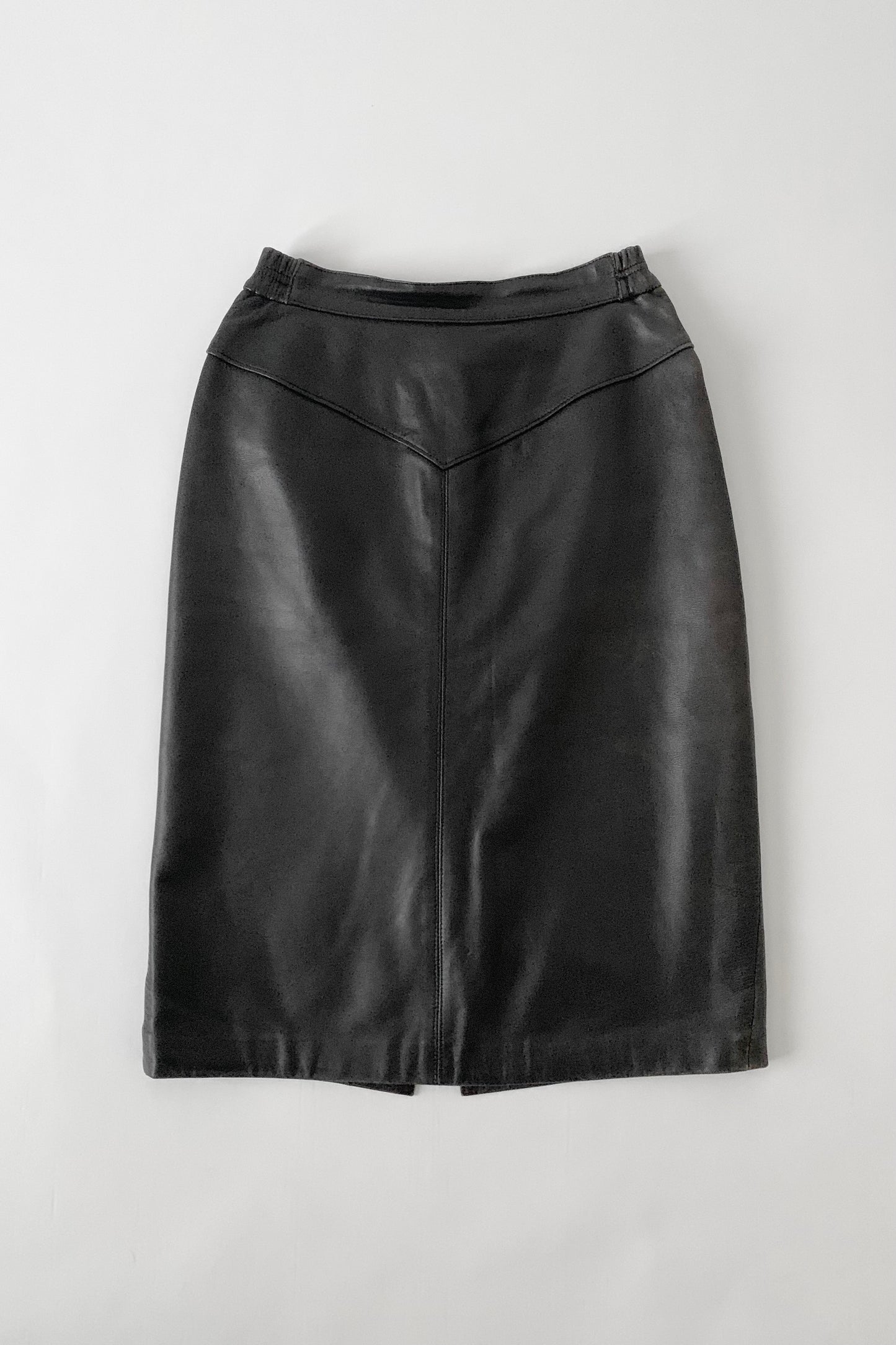 dark brown vintage leather skirt