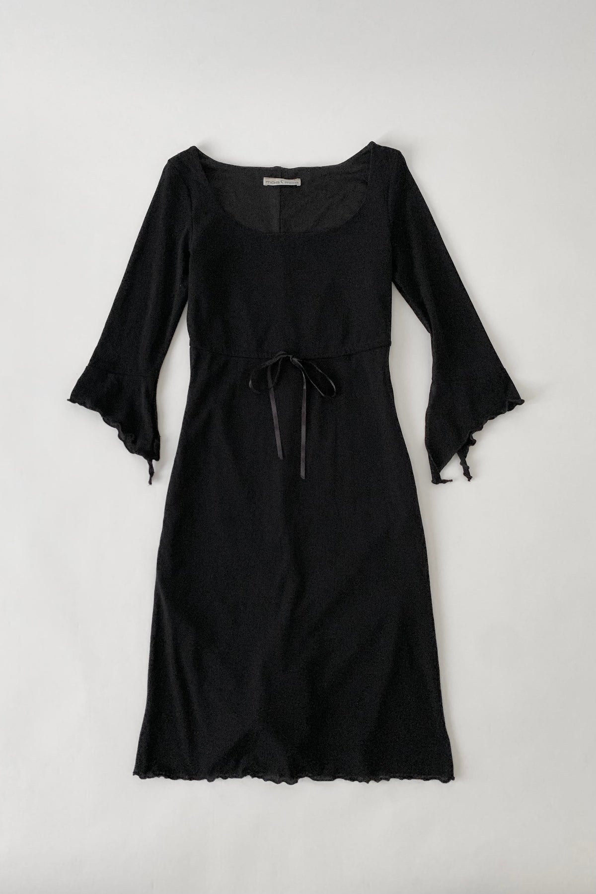 usa black waist ribbon dress