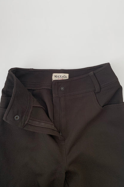 dark brown high-waist pants