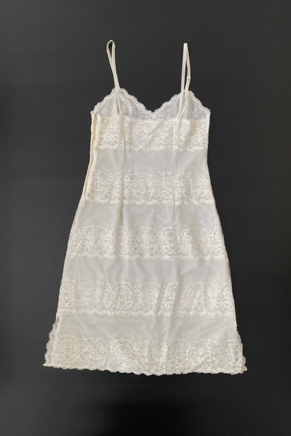 usa ivory lace see-through dress