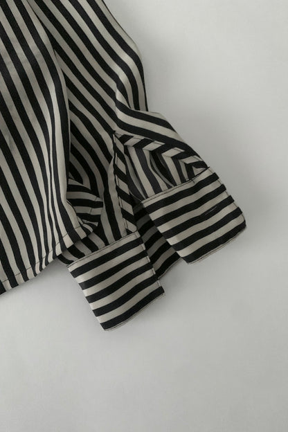 bi-collar stripe shirt