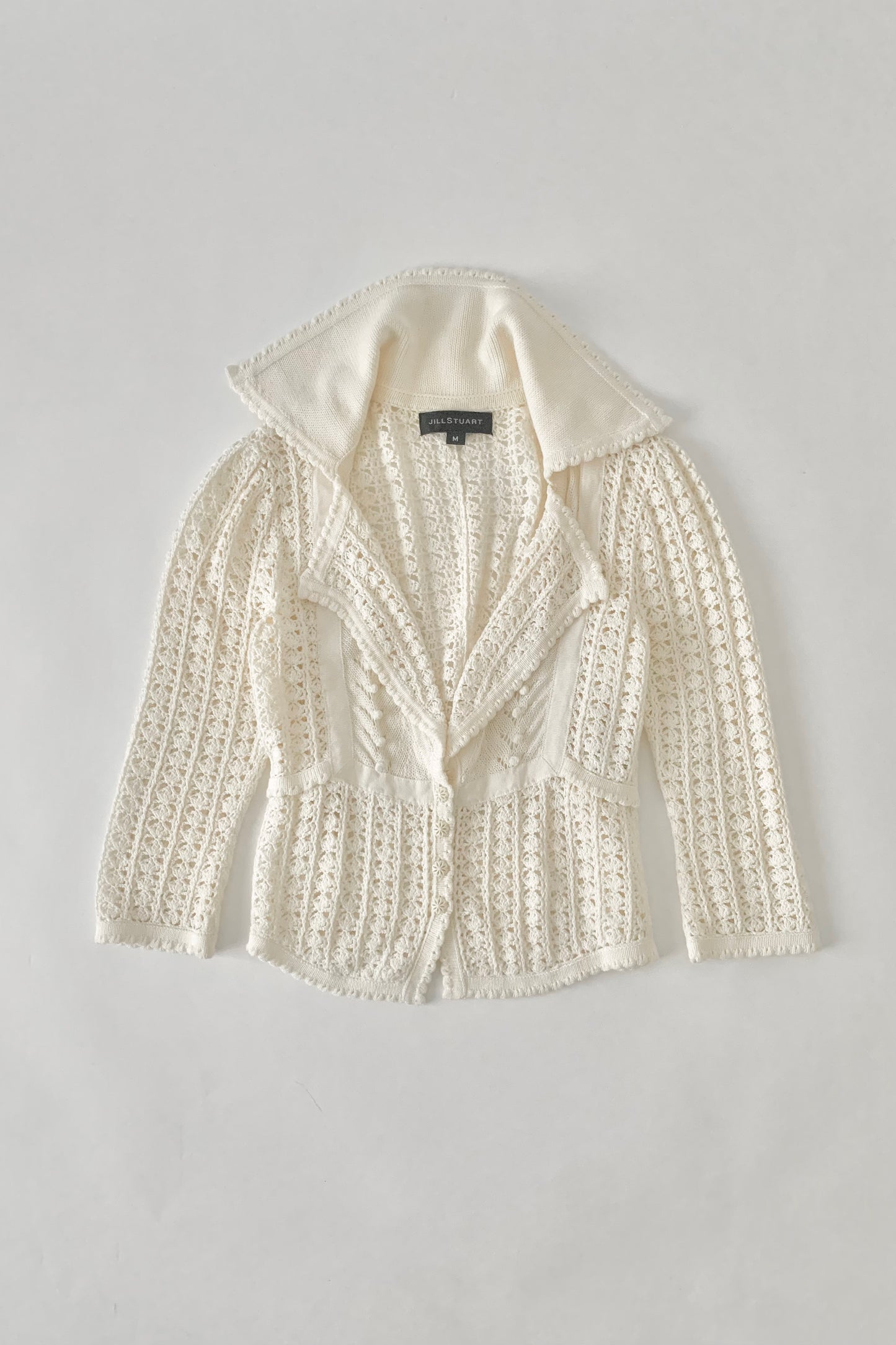 JILL STUART cream crochet cardigan