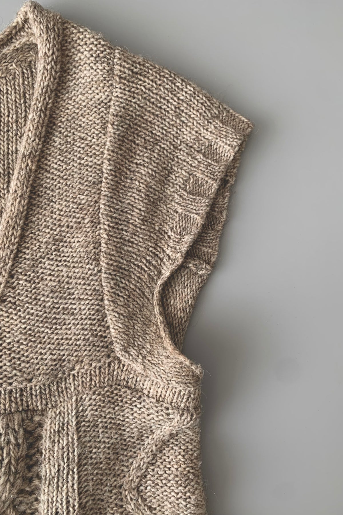 light brown low gauge knit dress