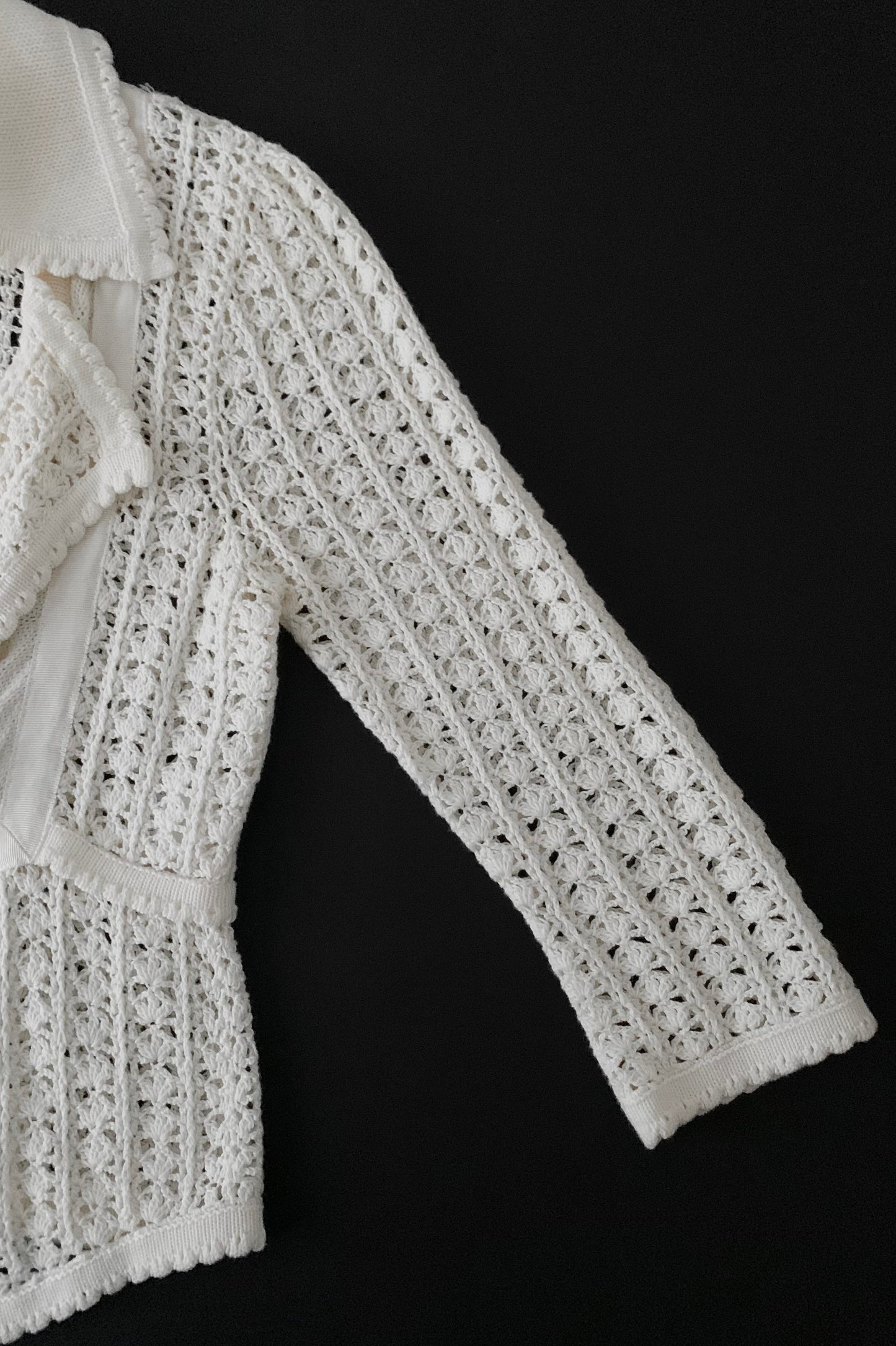 JILL STUART cream crochet cardigan