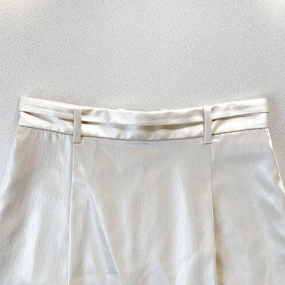 champagne gold satin long skirt