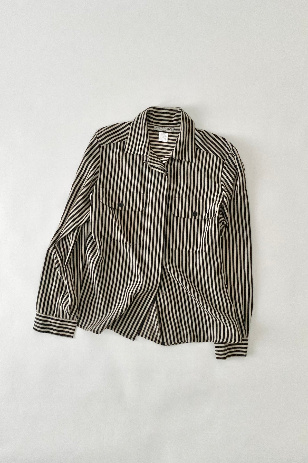 bi-collar stripe shirt