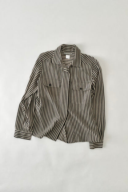 bi-collar stripe shirt