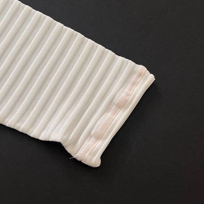 Italy ivory sheer stripe tops