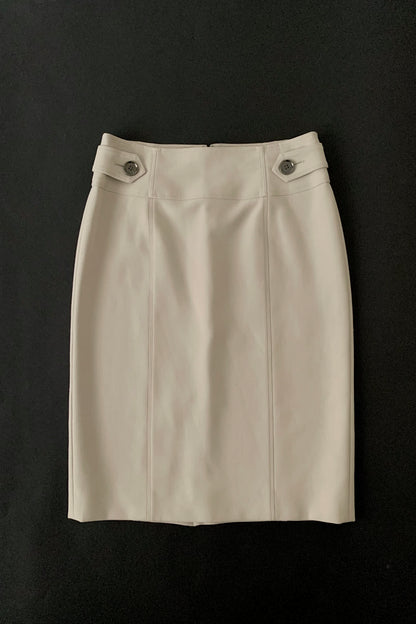 Burberry light beige side buttons skirt
