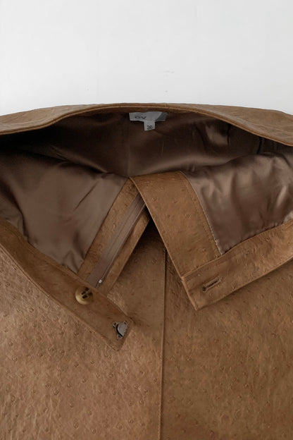 camel brown fake leather skirt