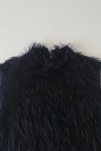dark purple mohair fur vest