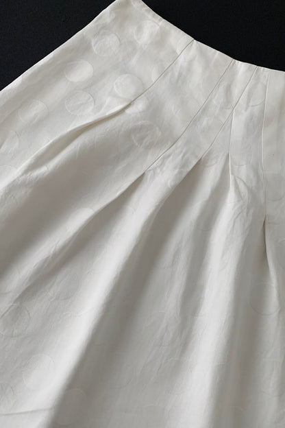 Italy white dot flare skirt