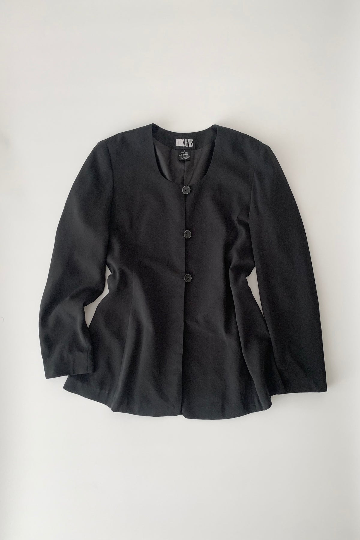 DKNY black no collar light jacket