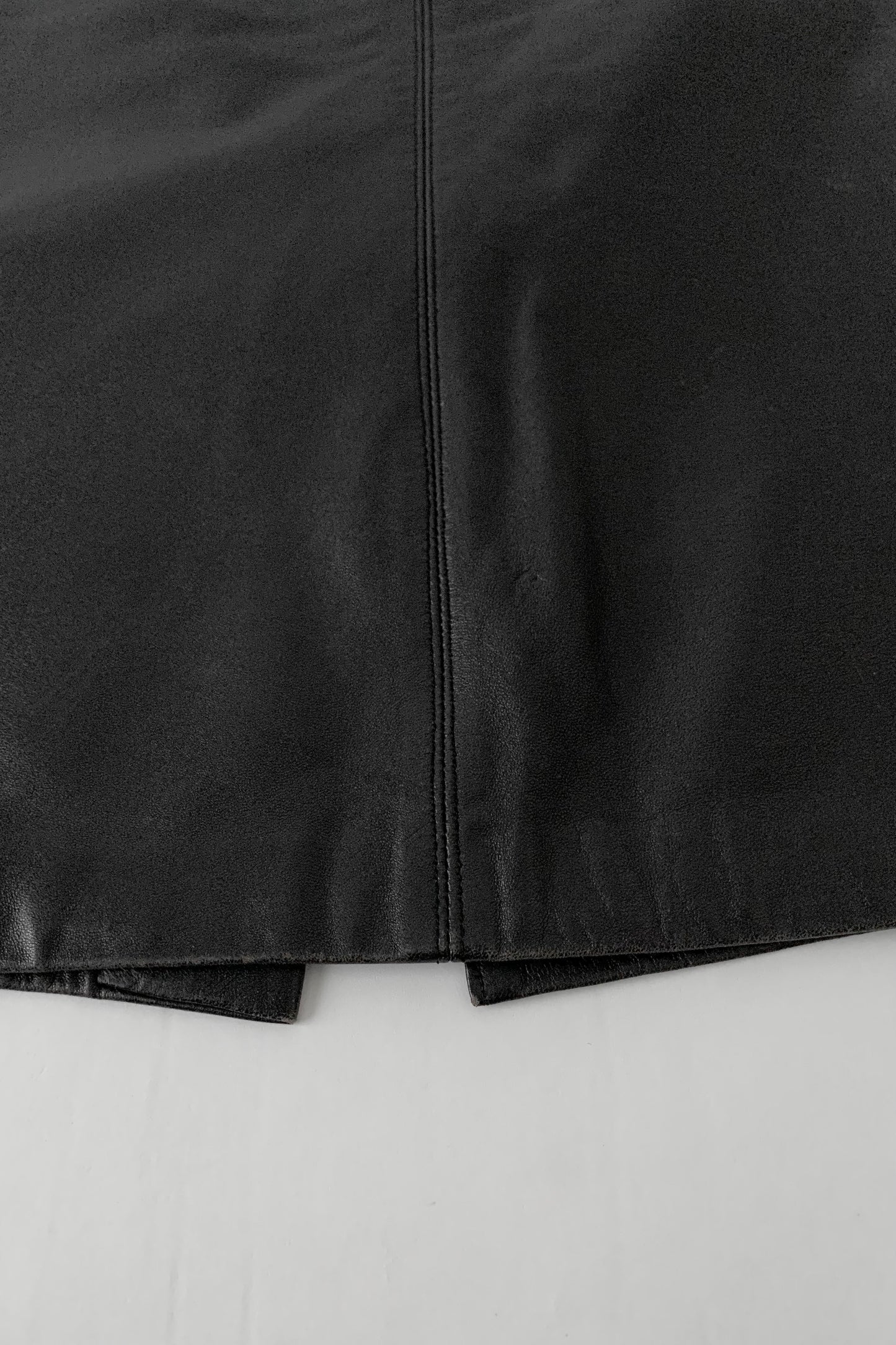 dark brown vintage leather skirt