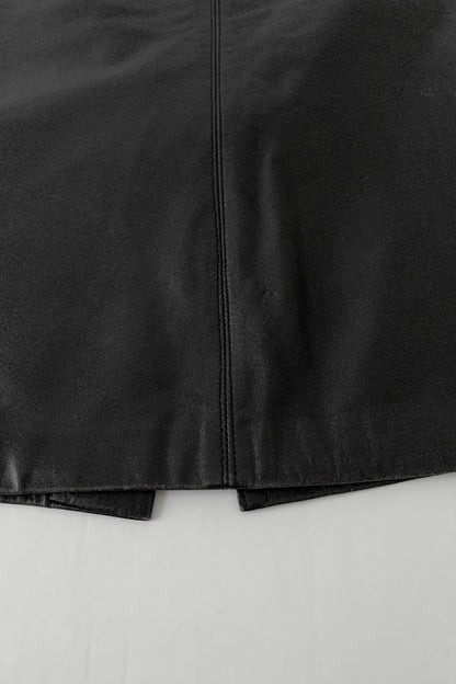dark brown vintage leather skirt