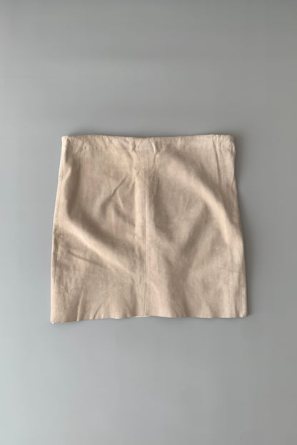 Italy suede leather mini skirt