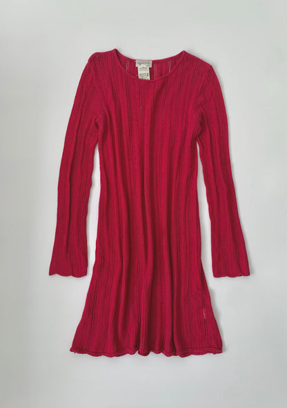 agnes b. red crochet cotton dress