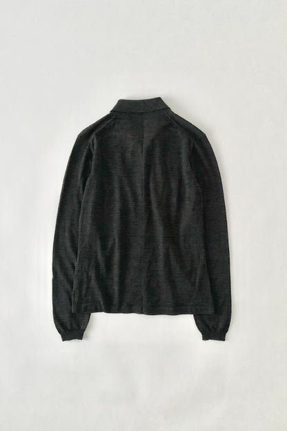 Italy dark gray shell button knit tops