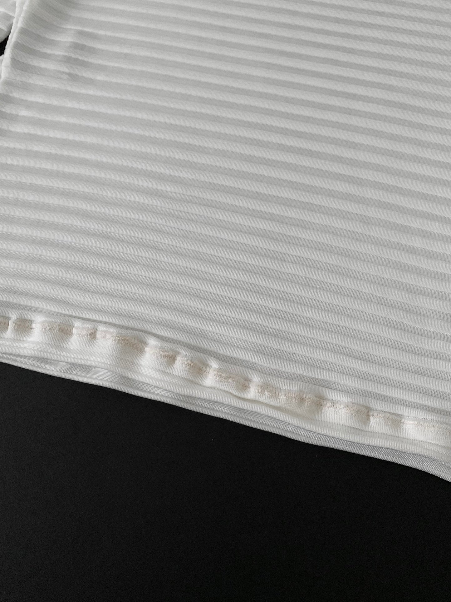 Italy ivory sheer stripe tops