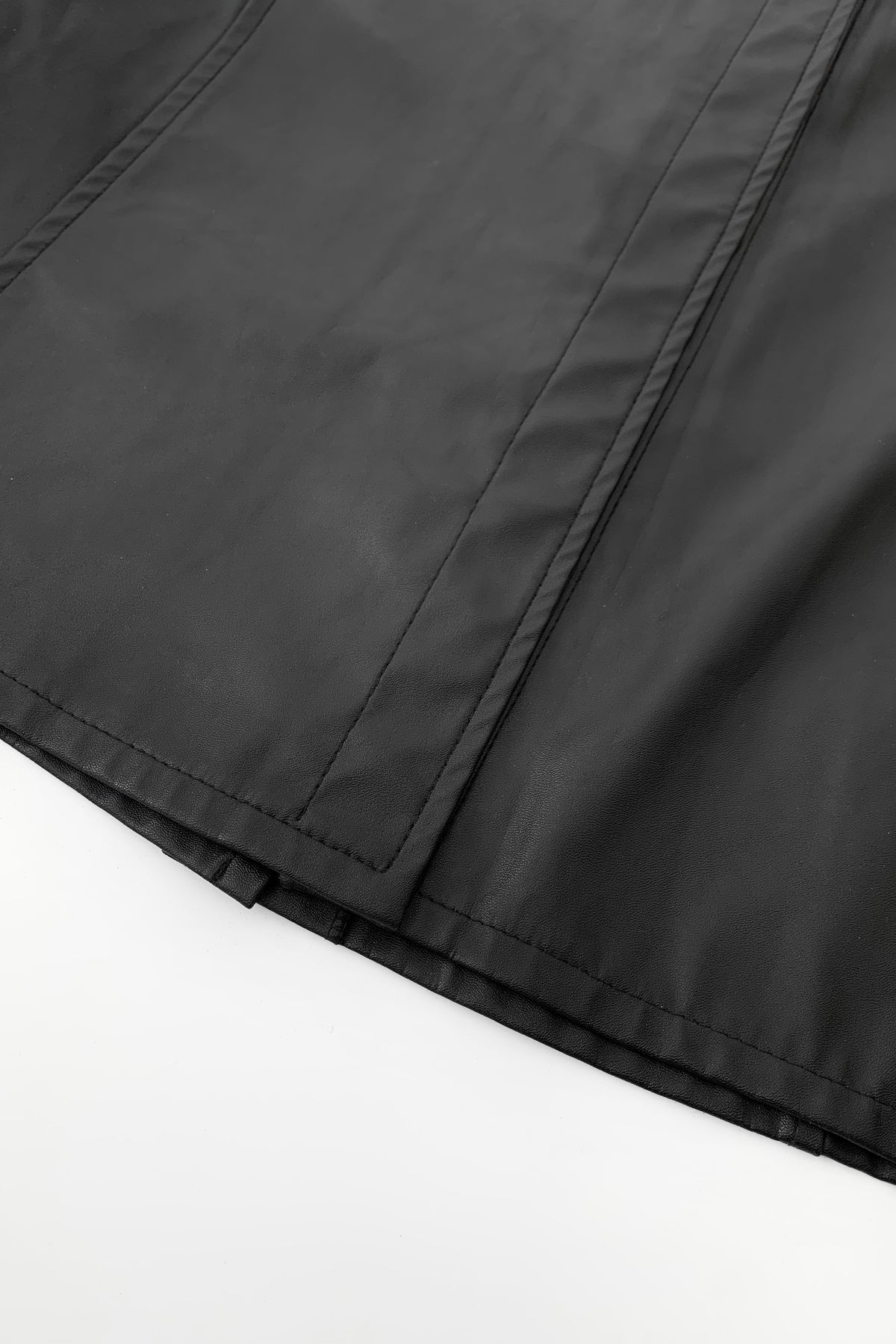 black  leather long coat