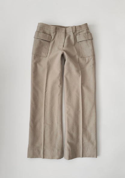 yellow beige wool pants