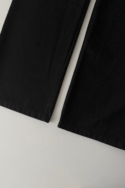 black waist buttons cotton pants