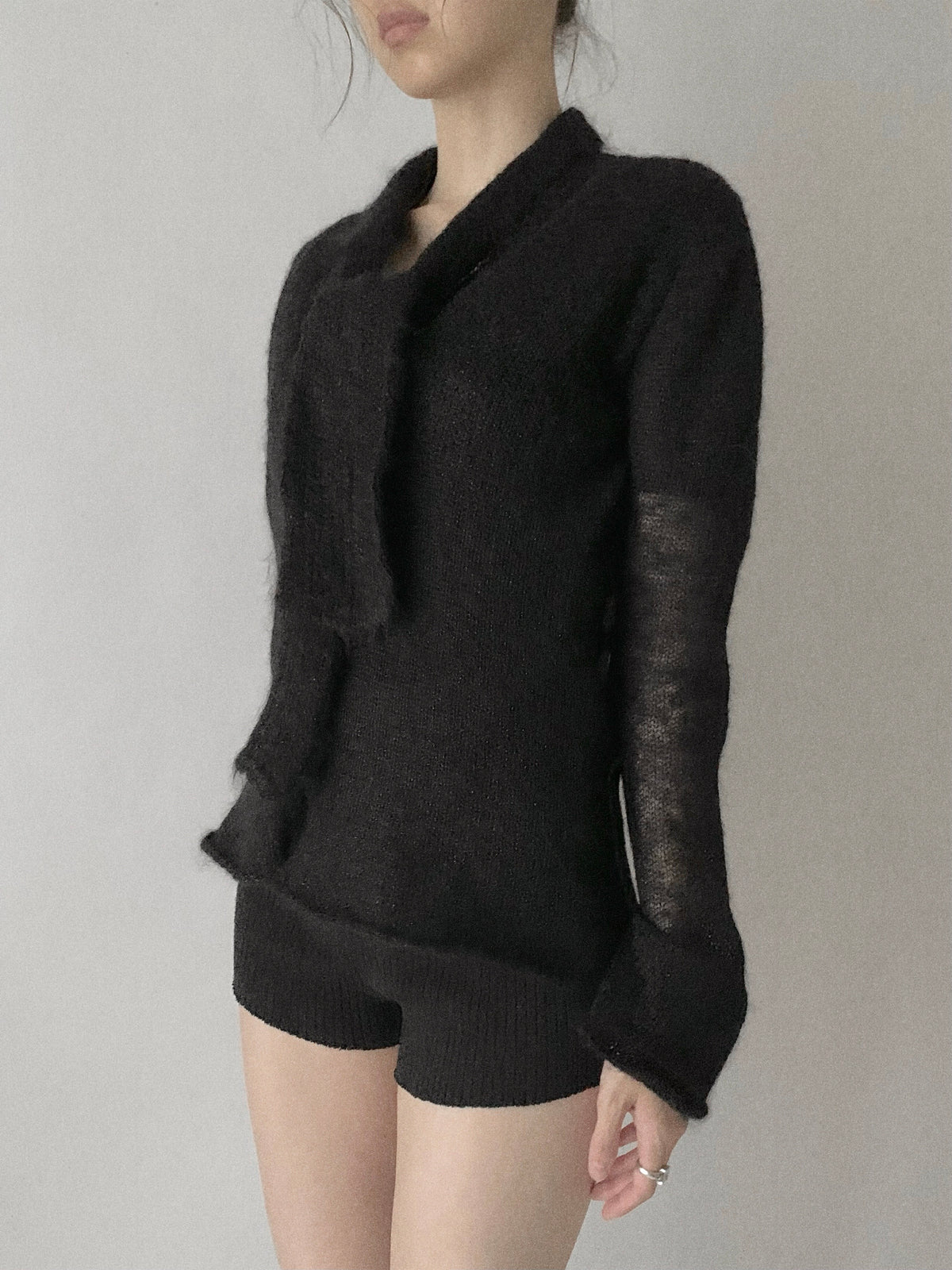 black mohair ensemble knit