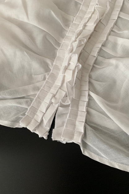white centre frill blouse