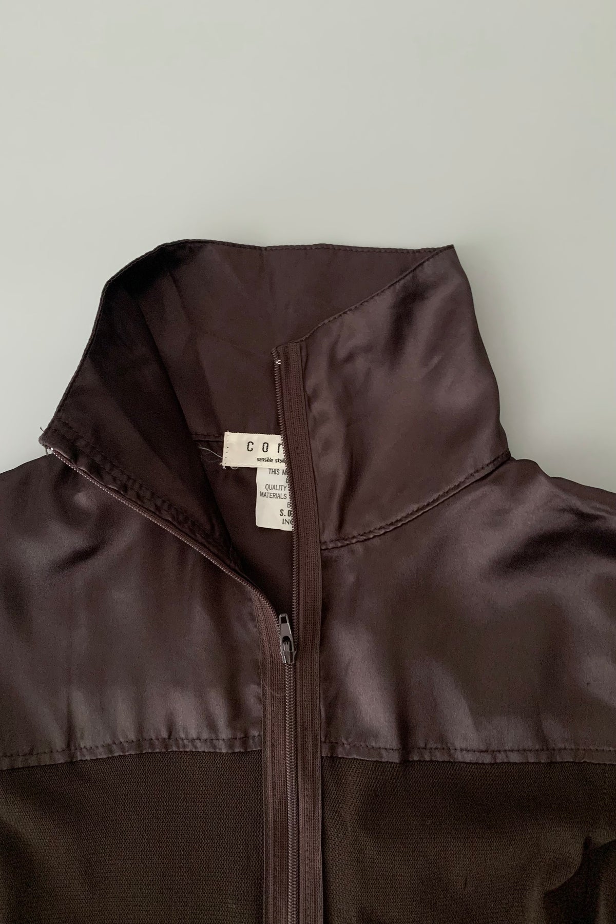 brown sheer & satin light jacket