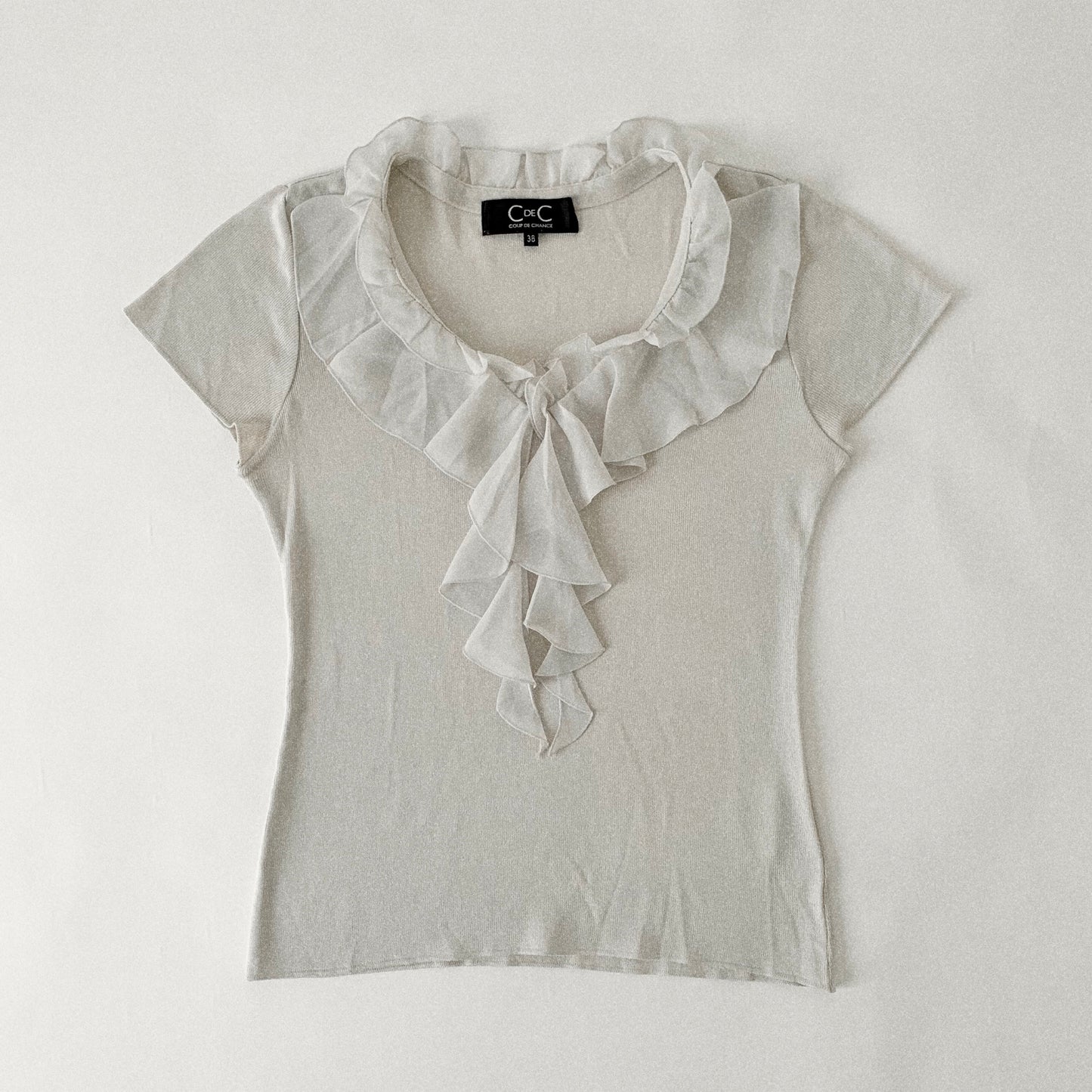 light gray frill design tops