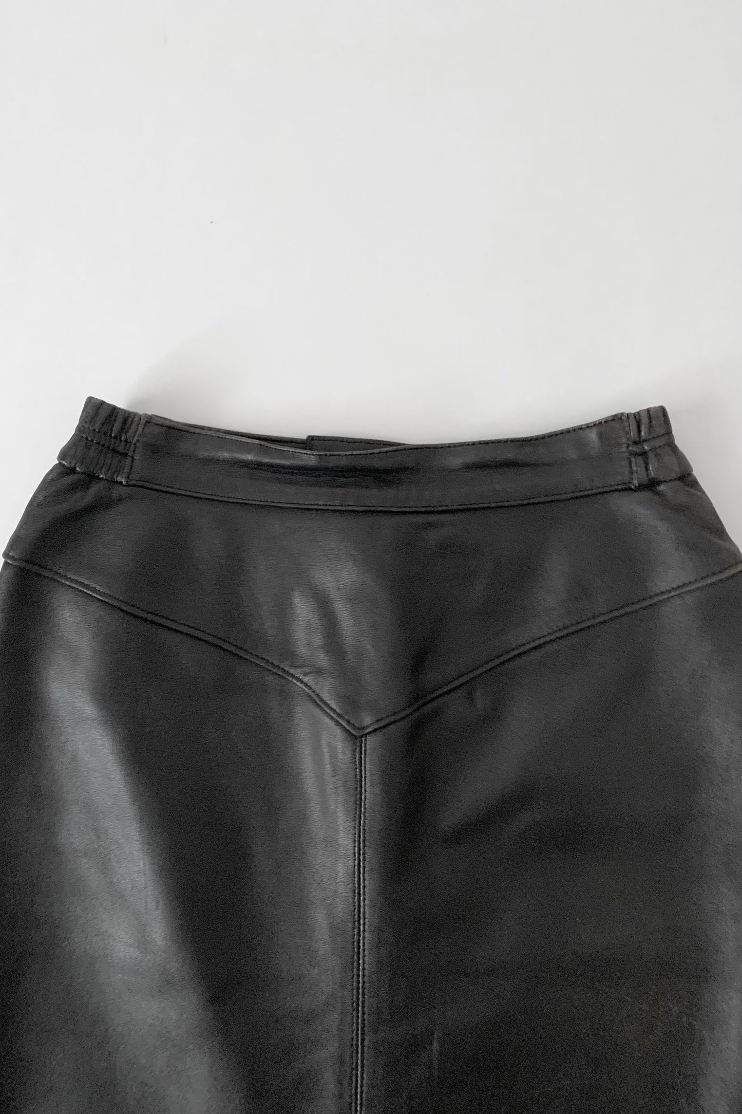 dark brown vintage leather skirt