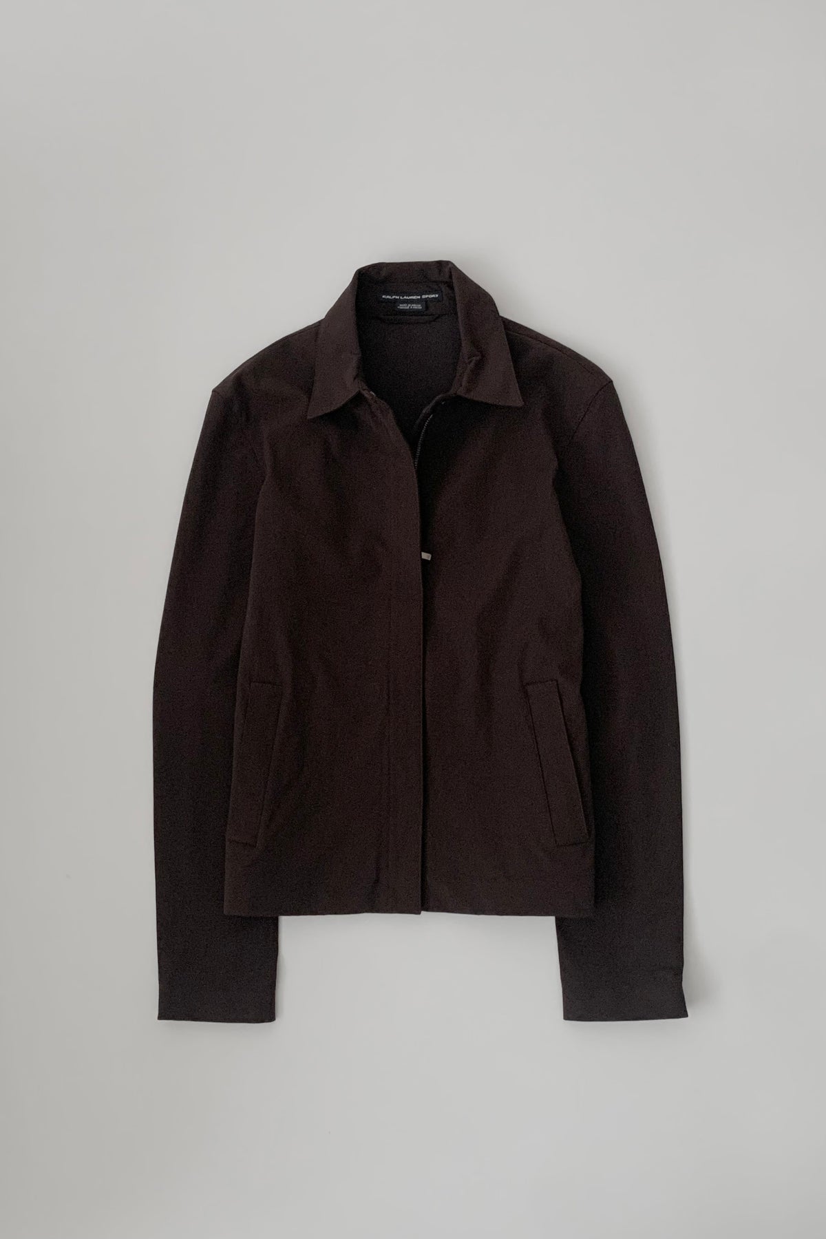 dark brown zip light jacket