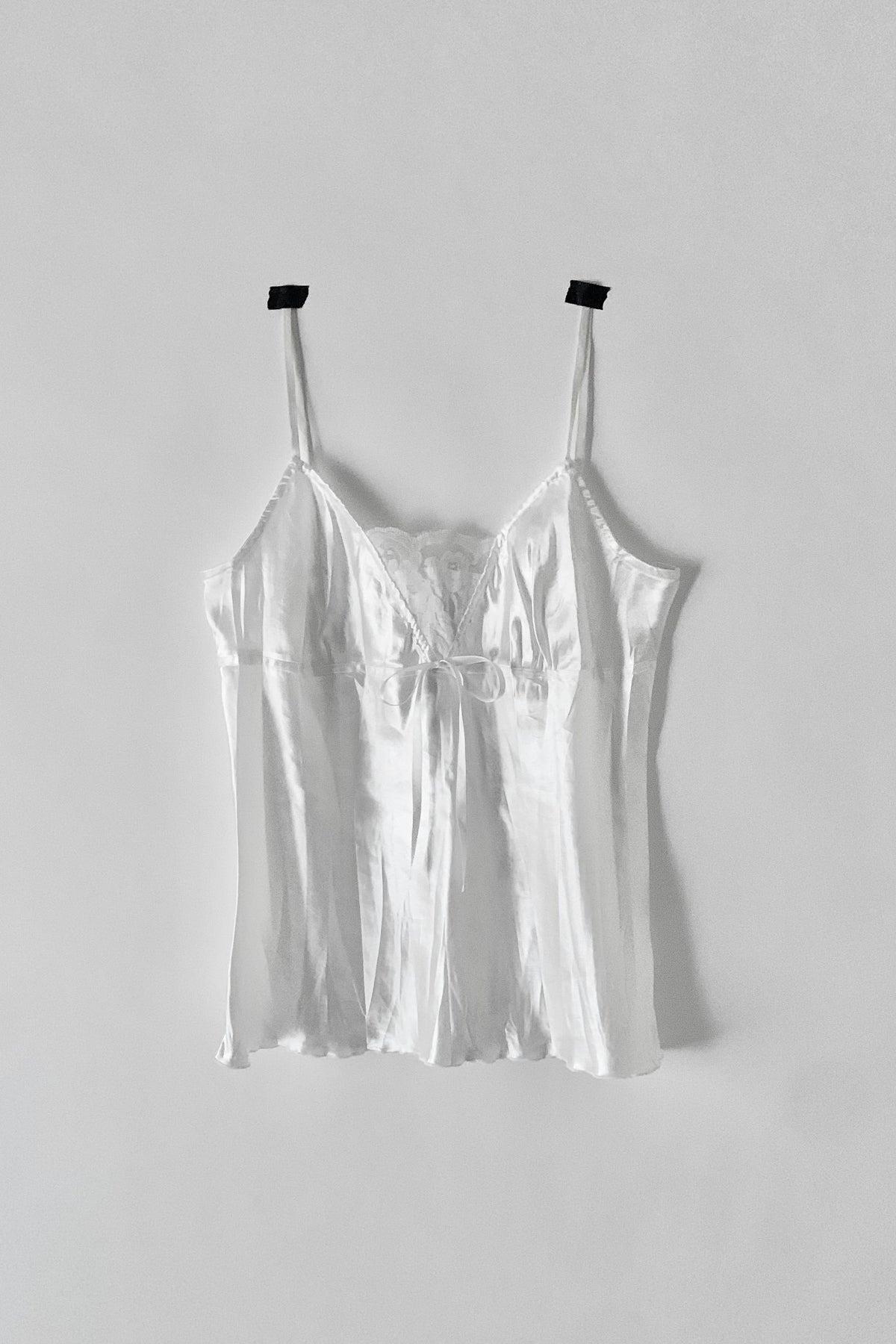 white satin lace camisole