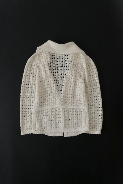 JILL STUART cream crochet cardigan