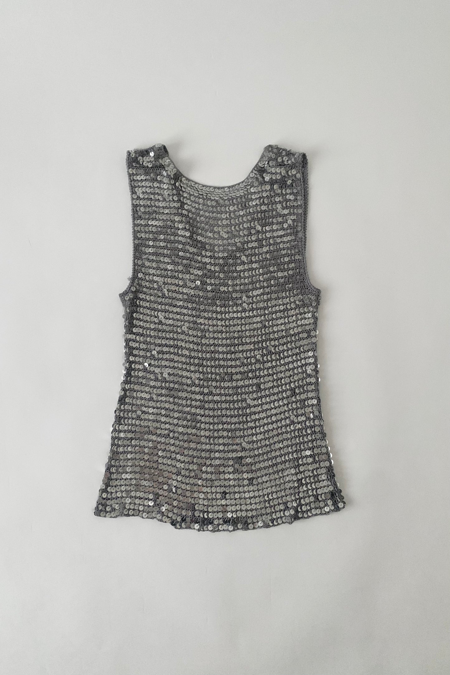 gray sequins v neck tops
