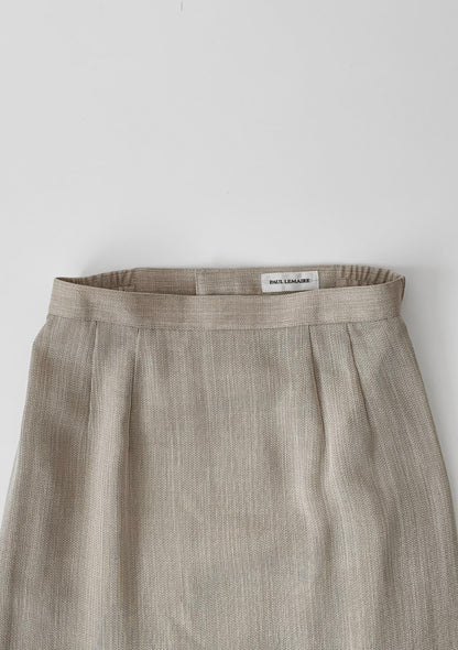 light beige long skirt
