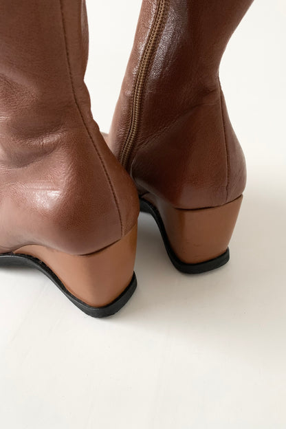 Italy brown long boots