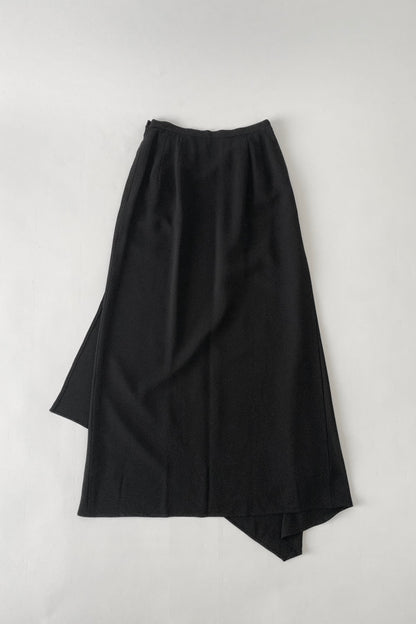 black asymmetry long skirt