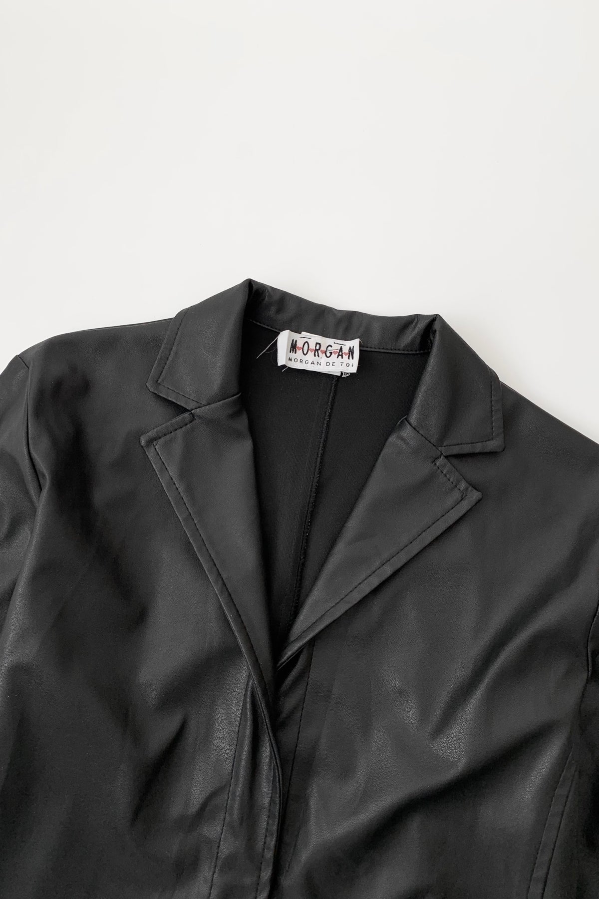 black  leather long coat