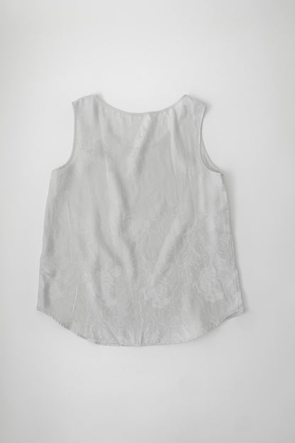 light gray silk rose tank top