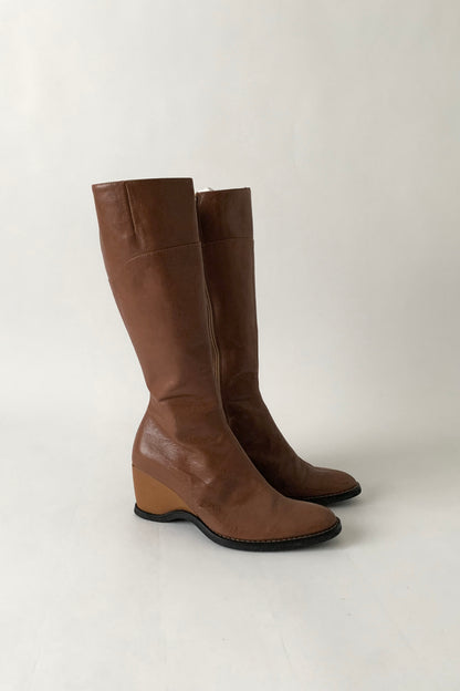 Italy brown long boots
